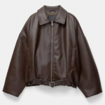 Ailegogo Uus Kevad S&uuml;gis Naiste Streetwear Retro L&otilde;tv Kunstnahast Jakk Moto Biker Naiste Vintage V&ouml;&ouml; T&otilde;mblukuga Mantel &Uuml;ler&otilde;ivad S &scaron;okolaadi pruuni v&auml;rvi