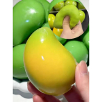 K&auml;sitsi valmistatud kr&otilde;mpsuv mangost stressipall pigistatav m&auml;nguasi, V&auml;rvi muutev mangost pehme n&auml;rimispall, ASMR sensoorne stressileevendusm&auml;nguasi yellow