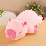 60&ndash;100 cm Kawaii koomiksite hiiglaslik riba kapibara pl&uuml;&uuml;s nukupadi, lamav pruun oranžid tiivad, loominguline kapibara pl&uuml;&uuml;sm&auml;nguasi kodukaunistus 38cm roosa