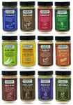 Panchkarma Ayurveda Taimne Juustehoolduspulbri Komplekt Tugevateks, Terveteks Juusteks, Juuksejuurte Parandamiseks ja Loodusliku L&auml;ike Saamiseks - 12 tk, iga&uuml;ks 100 g black