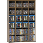 Multimeedia hoiukapp 456 CD / 336 DVD - puidust raamaturiiul reguleeritavate riiulitega, 89 x 130,5 cm, pruun 89 x 20 x 130.5 cm