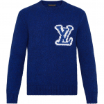 Louis Vuitton 2010ndad LV-Intarsia &uuml;mmarguse kaelusega kampsun 1A7XOI S sinine