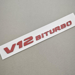 3D ABS Kroom Must Auto T&auml;ht K&uuml;ljepakpoordi Embleem Logo V12 BITURBO Kleebis Embleem Mercedes Benz AMG G63 G65 Autotarvikud BQ7 jaoks punane