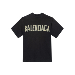 Balenciaga TAPE TYPE SS24 T-s&auml;rk Tavaline l&otilde;ige Meeste Tumehall 739784TOVA98519 S-No Original Gift Bag Or Gift Box hall v&auml;rv