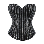 Suurusele sobiv kuninglik litritega luudega strapless korsett vormiv pesu bustier top 3XL must