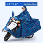 Eriti suur kahekordse paksusega vihmakeep XXXXL / / 5XL / Single Size - Blue Plaid sinine