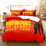 Anime Twenty One Pilots Voodipesukomplekt T&uuml;drukud Poisid &Uuml;heinimese Queen Suurus Tekikott Padjap&uuml;&uuml;r Voodi Lapsed T&auml;iskasvanud Mood Kodu Tekstiil 135X200CM yellow