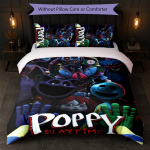 Poppy Playtime Tr&uuml;kiga 3-osaline tekikottide komplekt 1 tekikott ja 2 padjap&uuml;&uuml;ri Pehme voodipesu koduseks magamistoaks 140cm*210cm