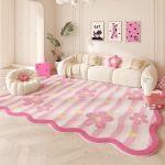 Roosa pestav vaip - Armas vaip elutuppa, magamistuppa v&otilde;i laste tuppa. 100cm x 160cm white