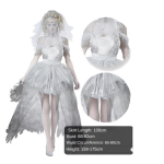 Halloweeni kummitus pruudi kleit kost&uuml;&uuml;m naistele rollim&auml;ngu peoks cosplay one size white