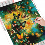 HUACAN 5D DIY teemantmaali liblikas ristpistes v&auml;rviline teemantmaali k&auml;sit&ouml;&ouml; 20*30 cm