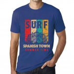 Meeste vintage T-s&auml;rk Graafiline T-s&auml;rk Surf Summer Time Spanish Town Royal Blue XS denim sinine v&auml;rv