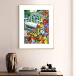 Teemanttikandid Lilled ja liblikad Teemantmaal Ristpistes N&auml;put&ouml;&ouml; K&auml;sit&ouml;&ouml; Maalimine 20X30CM