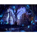 Fantasy City Two Beauty and Bridge Scenery Teemantmaal Ristpistes Tikand Kodukaunistus 20X30CM