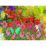 Teemanttikandid Lillemaaling Rhinestones Mosaiik Teemantmaal Liblikas Lille Tapeet 20X30CM