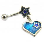 Les Tr&eacute;sors De Lily [A5531] - Body Piercing 'Coeur Star' Bleu sinine