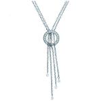 Les Tr&eacute;sors De Lily [J0049] - Collier acier 'D&eacute;esse' blanc h&otilde;be