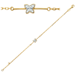 Les Tr&eacute;sors De Lily [K7765] - Bracelet Plaqu&eacute; or 'Papillon' blanc dor&eacute; - 23x6x7 mm kuld