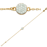 Les Tr&eacute;sors De Lily [K7774] - Bracelet Plaqu&eacute; or 'D&eacute;esse' blanc dor&eacute; - 7 mm kuld