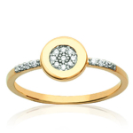 Bague Plaqu&eacute; Or 'Scarlett' blanc dor&eacute; - 8 mm 50 kuld