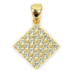 Les Tr&eacute;sors De Lily [P2308] - kullatud ripats 'Sissi' valge kuld - 13x13 mm valge