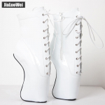 JIALUOWEI pahkluu balletisaapad 18 cm &uuml;lik&otilde;rge kabjaga kontsa pitsiga, terava ninaga seksikad saapad 39 valge