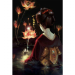 Jaapani Geisha Teemantmaal Teemanttikandid Ristpistes 20X30CM