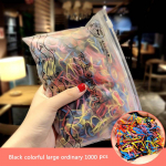 1000 tk Mini juuksepael Candy Color Laste kummipaelad T&uuml;drukud Scrunchie elastsed juuksepaelad lastele Juuste aksessuaarid black 1000pcs