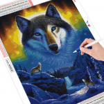 5D teemantmaal Hunt t&auml;isruudu/&uuml;mmarguse teemanttikandid Talvine mosaiik Loom Rhinestone pilt Kodukaunistus Full Round 20X30CM