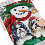 Tikand Mosaiik Koera m&uuml;&uuml;k T&auml;isruudukujuline &uuml;mmargune puur 5D DIY Teemantmaaling Loom Lumememme K&auml;sit&ouml;&ouml;komplekt K&auml;sit&ouml;&ouml;kaunistus Full Round 20X30CM