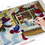 T&auml;isruudukujuline teemantmaal lumememm ristpistes uus saabumine teemanttikandid multifilm Mosaiik koer j&otilde;ulukinke kunst Full Round 20X30CM