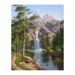 5D isetehtud teemantmaal Mountain Stream teemanttikandid ristpistes kodukaunistus k&auml;sitsi valmistatud kingitused Round 20x30cm