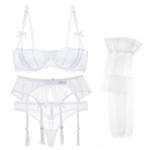 Varsbaby naiste rinnahoidjakomplekt rinnahoidja+rihmad+sukad+sukad 4 tk 32A valge