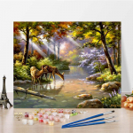 DIY maalid numbrite j&auml;rgi kunstinumbrid &otilde;limaal Digitaalne &otilde;limaal l&otilde;uend Kodukaunistus 40x50cm no frame