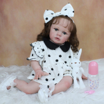 BZDOLL 60 CM 3D-v&auml;rviga Nahk, Pehme Silikoon Reborn Toddler Baby Doll M&auml;nguasi T&uuml;drukutele Elutruu 24-tolliste pikkade juustega Printsess Tayra Kleit Bebe 60cm 3D-paint Skin Doll