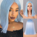 MISS PARUK Naiste mood l&uuml;hike sirge Bob parukas ilma tukkudeta &otilde;lgade pikkusega s&uuml;nteetilisest kiust Ombre blond oranž parukas 10inches