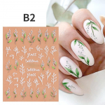Nail Art 5D kolmem&otilde;&otilde;tmelised kleebised Ins Suvised v&auml;rsked kameelia roosa lillelised reljeefsed k&uuml;&uuml;nekleebised B2