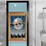 Akna v&auml;lisukse kleebis elutuppa Magamistoa DIY Isekleepuv tapeet Kodusisustus Ukseplakat Renoveerimine Lihtne kleepida 90x200cm(cut 2 pcs)