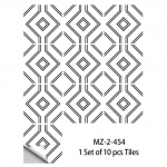 10/15/20/30 cm Mustvalge joonega plaadid Seinakleebis K&ouml;&ouml;k Backsplash &Otilde;likindel kapi kraanikauss Peel & Stick Art seinakleebised 15cmX15cmX10pcs