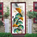3D-v&auml;rviline Ginkgo Biloba uksekleebis Seinatapeet Elutoa Ukse Tapeet Seinakleebised Isekleepuv veekindel sisekujundus 77 x 200cm