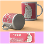 Les Tr&eacute;sors De Lily [R1786] &ndash; roosa keraamiline kruus  Cats  (p&auml;rslane) - 95x80 mm Heleroosa