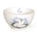 Les Tr&eacute;sors De Lily [R6529] - Portselankauss 'Cats' hall valge - 13x7 cm (48 cl) hall