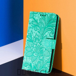 Telefoni&uuml;mbris Samsung Galaxy A12 A22 A14 A34 A54 M12 M33 M53 M23 M32 M22 A32 A52 A72 5G A13 A53 A 12 54 32 52 raamatualus Rahakott Nahast lillekaas Samsung S22 Ultra roheline