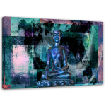 L&otilde;uenditr&uuml;kk Abstract Buddha Turquoise 60x40 sinine