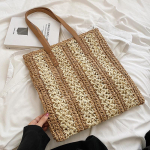 Yogodlnsi suvine p&otilde;imitud &otilde;lgkott Naiste k&auml;sitsi valmistatud triibud Totes kott Bohemia stiilis rannakott Puhkuse &otilde;lakotid 38x2x40cm beež