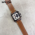 Sanda uus kvartsist meeste k&auml;ekell, kolme silmaga, kuue n&otilde;elaga minimalistlik moekell kuup&auml;evaga veekindel