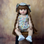 Reborn Baby Girl Doll Realistlik m&auml;nguasi, silikoonist keha, 55 CM 22 tolli pikkade juustega Printsess V&auml;ikelapse Bebe j&otilde;ulukingid