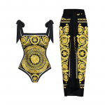 Uus retrotr&uuml;kiga konservatiivne viljaliha blokeeriv ja salendav AB n&auml;gu p&auml;ikesekaitsega rannaseelik naiste ujumisriietele S