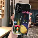Totoro Studio Ghibli Anime pehme telefoni&uuml;mbris Samsung Galaxy A52 A53 A12 A13 A22 A23 A32 A33 A72 A73 5g A02s A03s A50s mustriga Samsung A52
