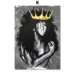 Aafrika inglikuninganna must t&uuml;druk poiss P&otilde;hjamaade plakatid ja tr&uuml;kised Seinakunst l&otilde;uendimaal Seinapildid elutoa klubi sisekujunduseks A4 21x30cm No Frame